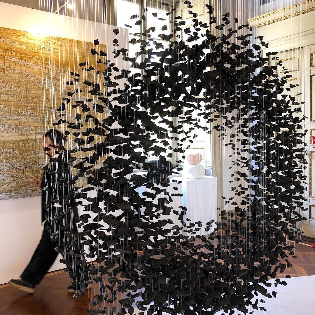 Marinelle Charcoal Stone Sculptural Chandelier Letter M to R