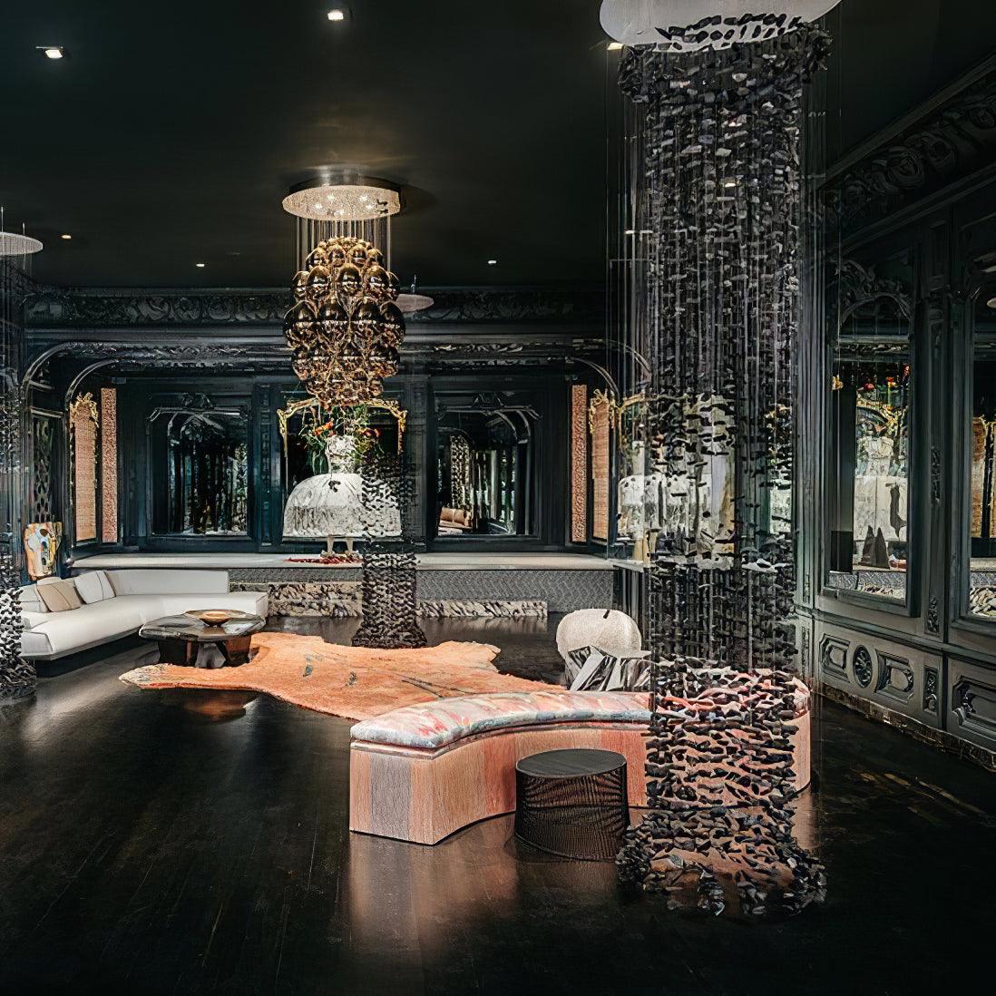 Jemei Black Stones Chandelier