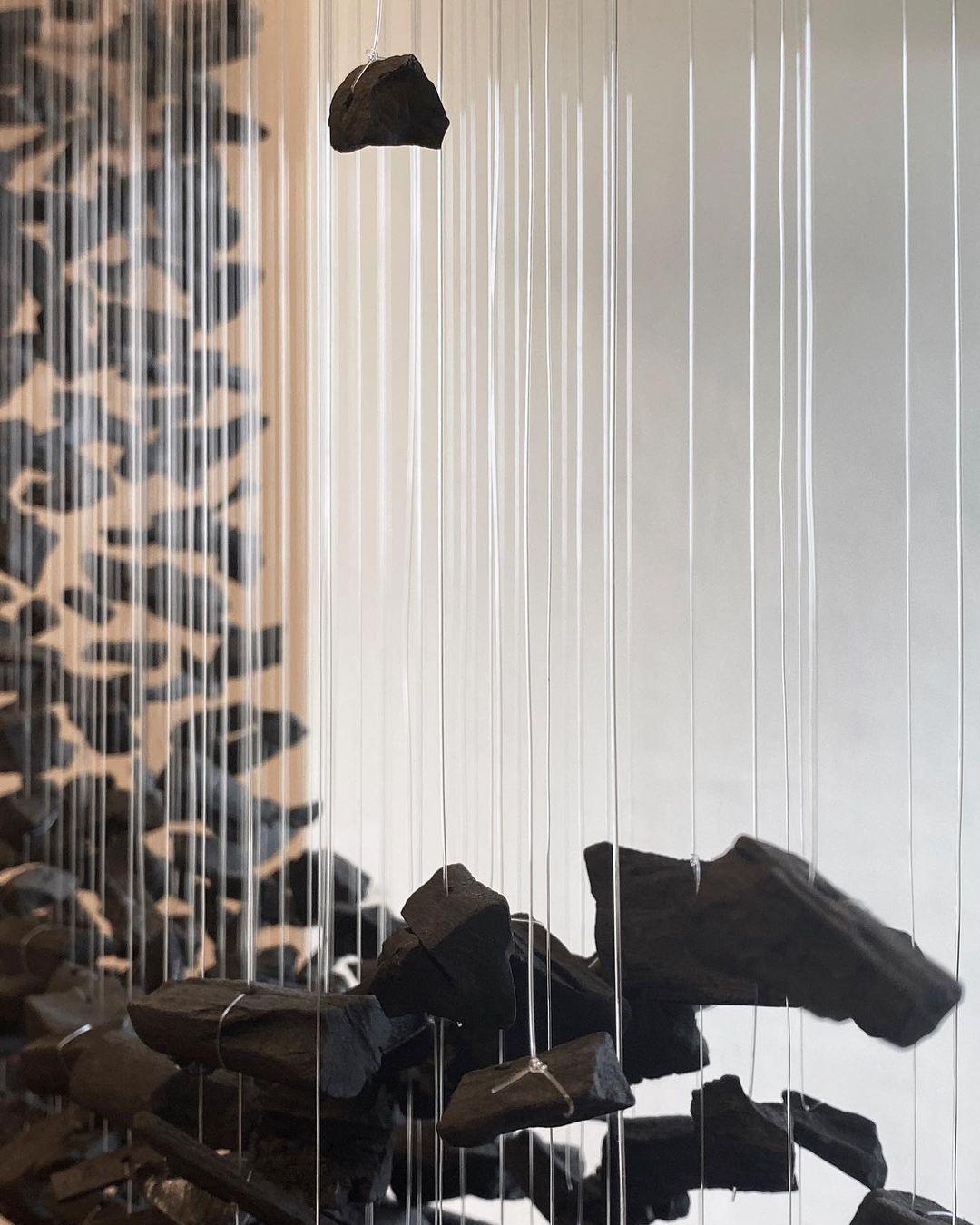 Marinelle Charcoal Stone Sculptural Chandelier Letter M to R