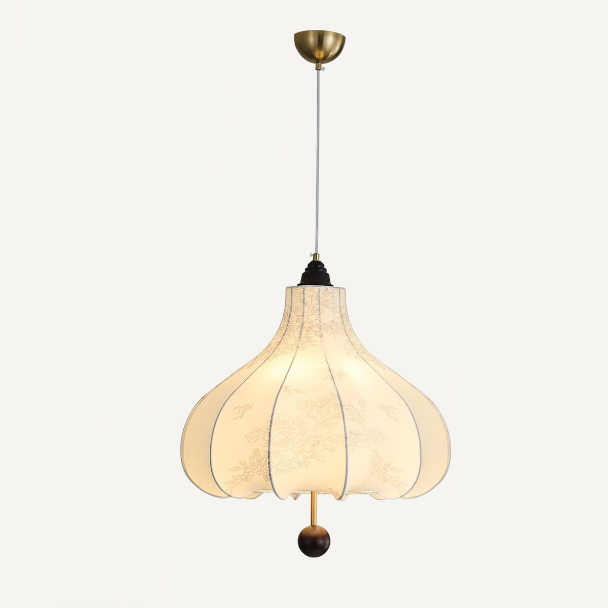 Sylerielle Fabric Wood Pendant Light