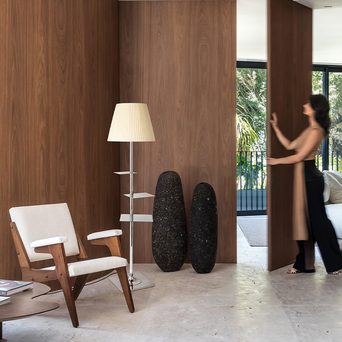 Wavlen Fabric Contemporary Table Floor Lamp