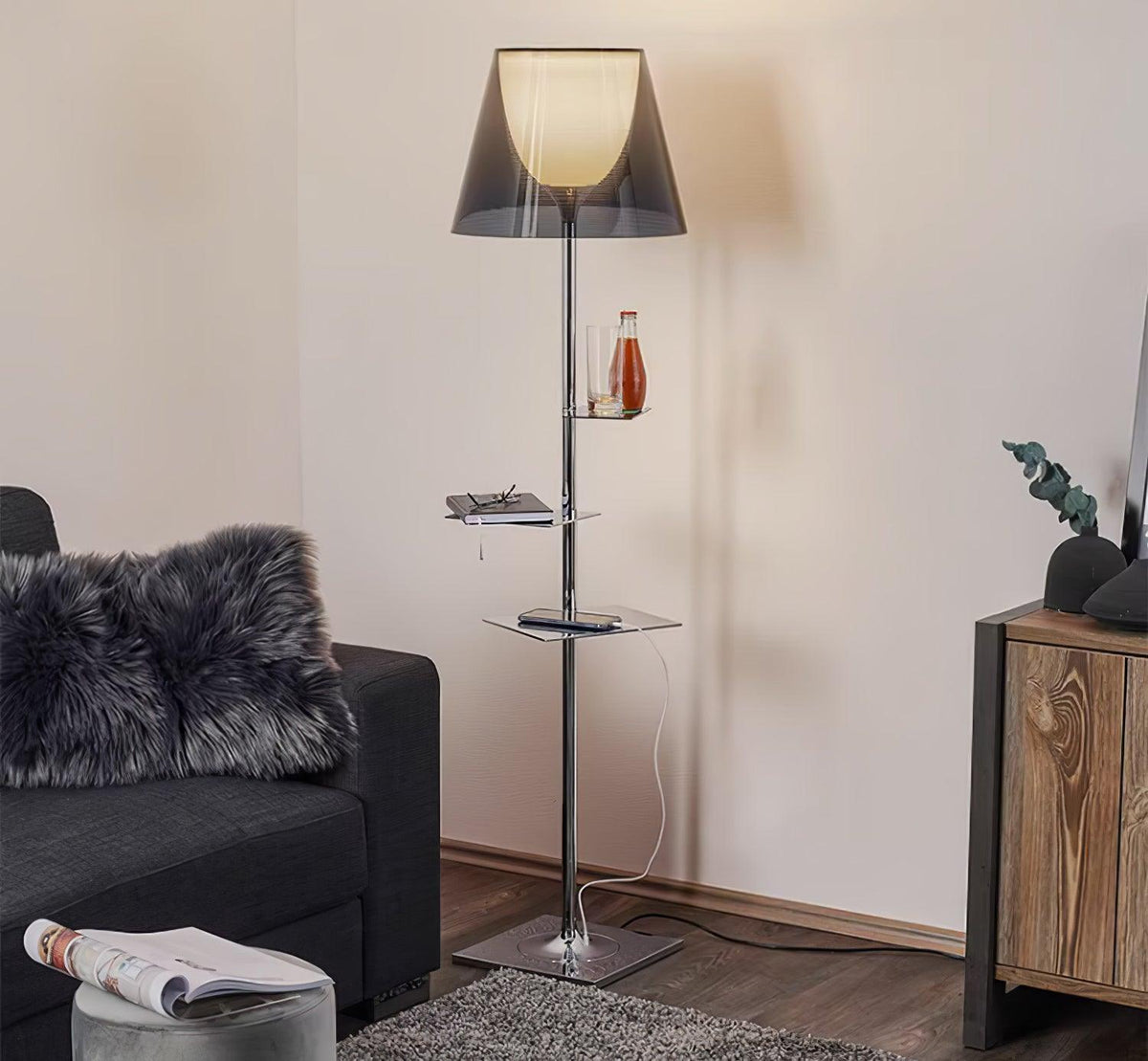 Wavlen Fabric Contemporary Table Floor Lamp