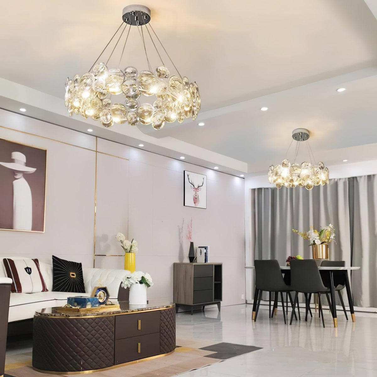 Cuthaiel Postmodern Luxury Round Chrome Crystal Chandelier