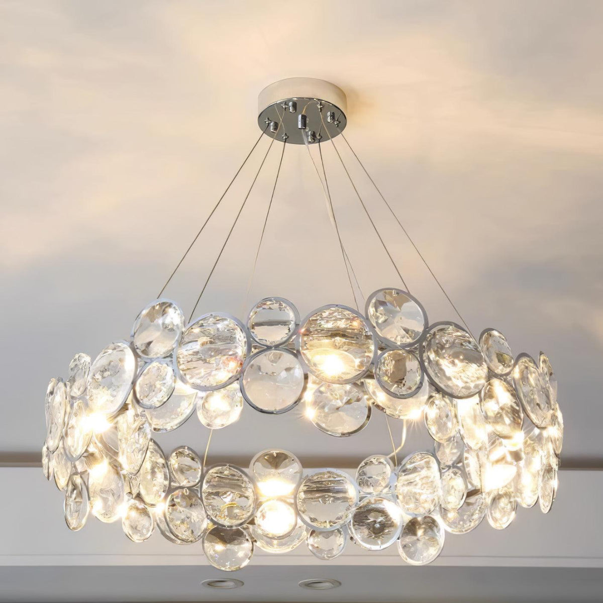 Cuthaiel Postmodern Luxury Round Chrome Crystal Chandelier