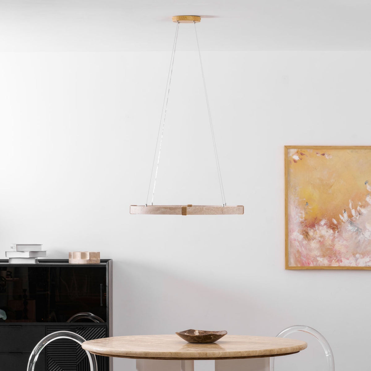 Evijo Circle Travertine Pendant Light