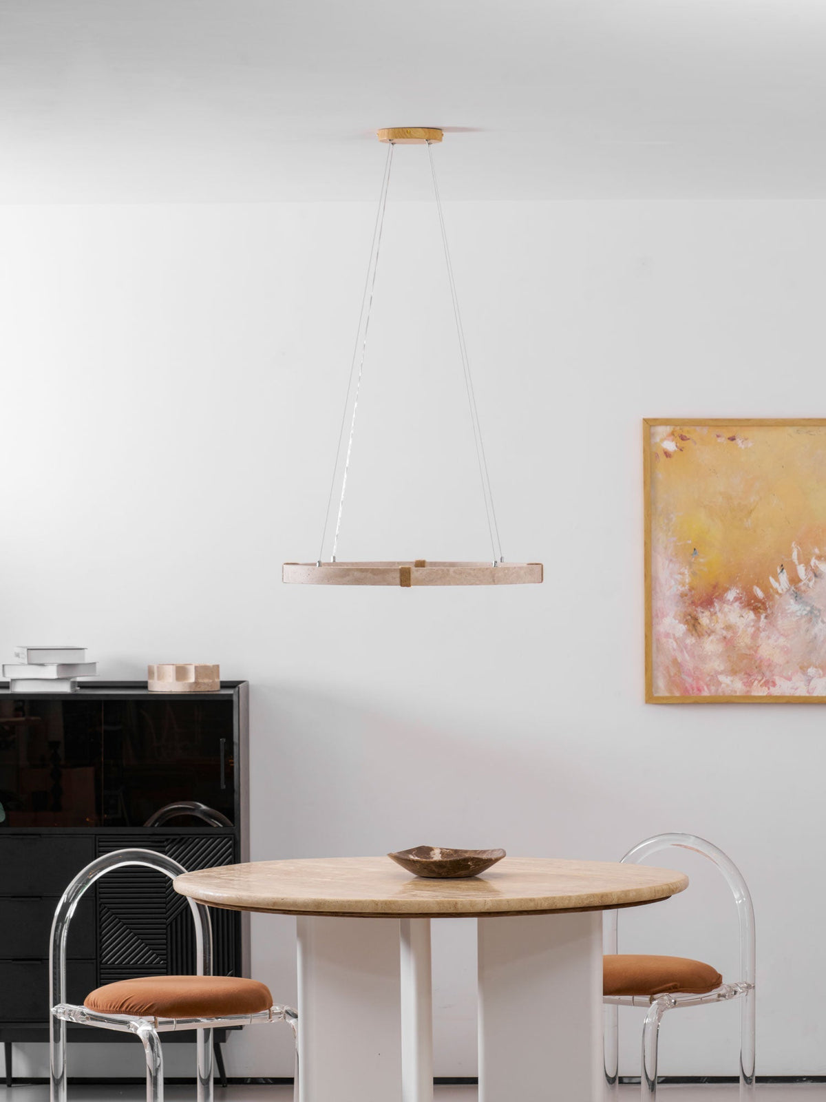 Evijo Circle Travertine Pendant Light