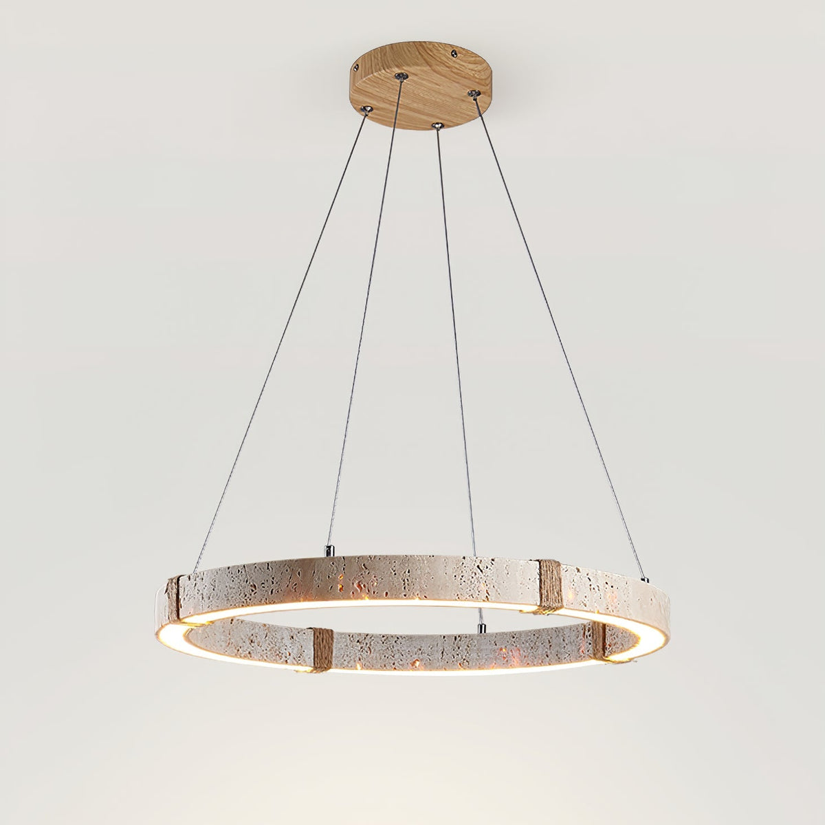Evijo Circle Travertine Pendant Light