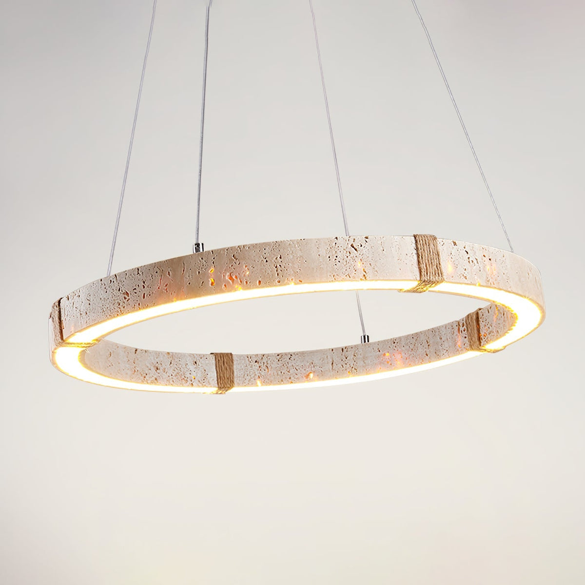 Evijo Circle Travertine Pendant Light