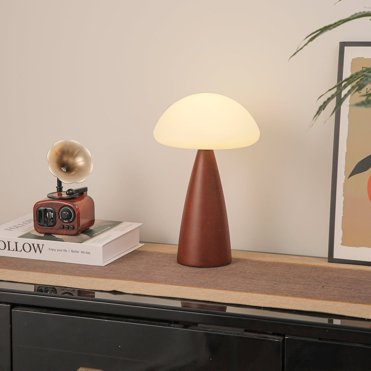 Ibisin Funge Wood Contemporary Table Lamp