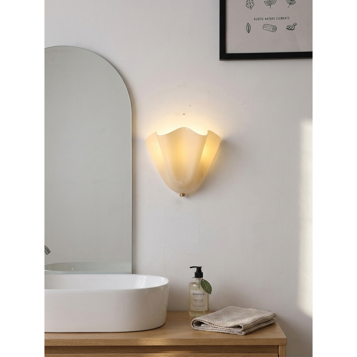 Zejel Flower Glass Indoor Wall Light