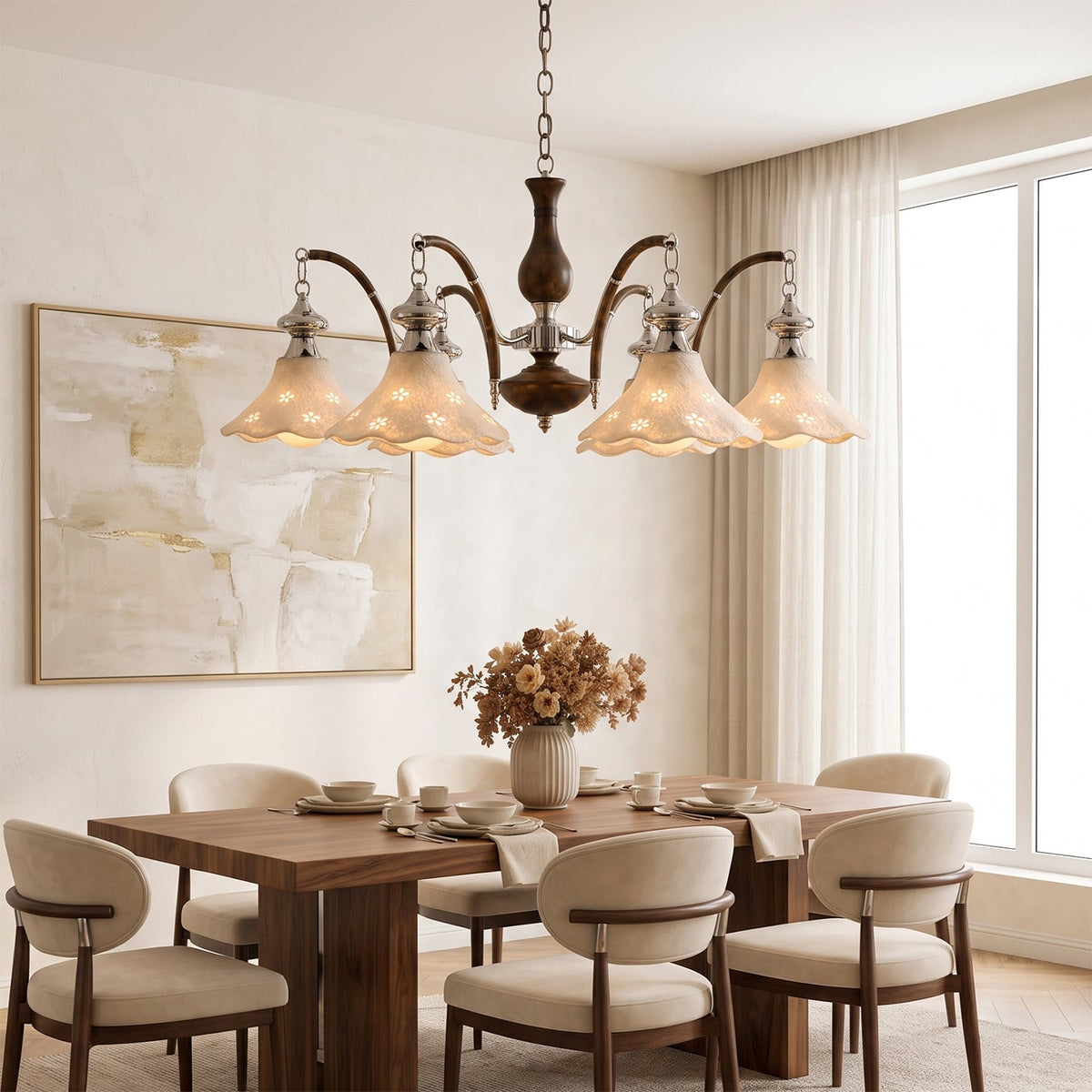 Hawthorne Floral Glass Chandelier