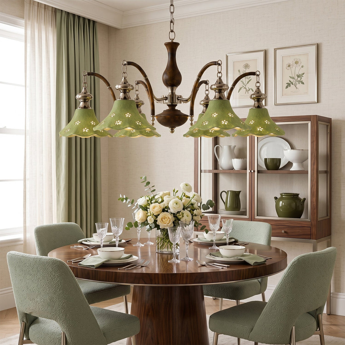 Hawthorne Floral Glass Chandelier