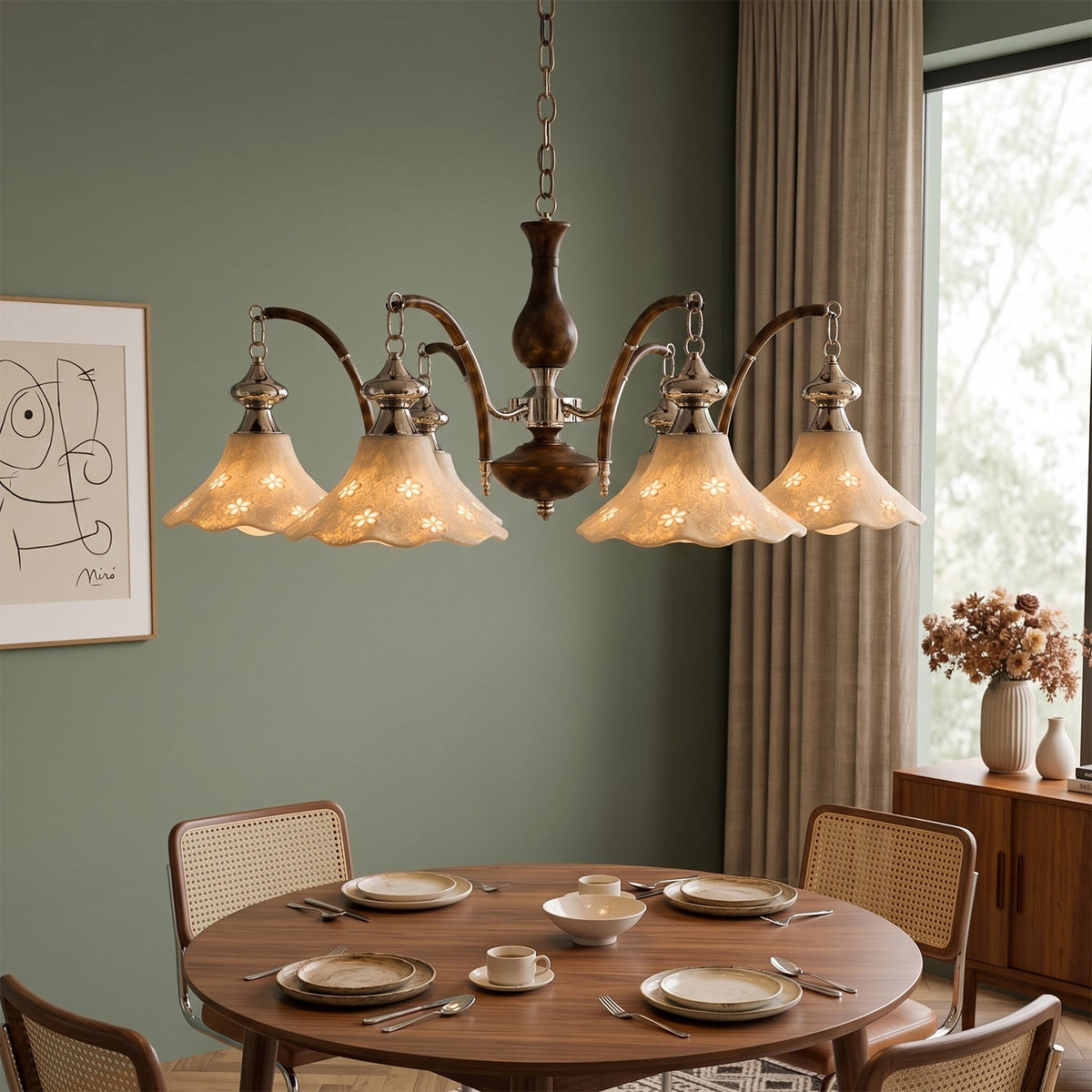 Hawthorne Floral Glass Chandelier