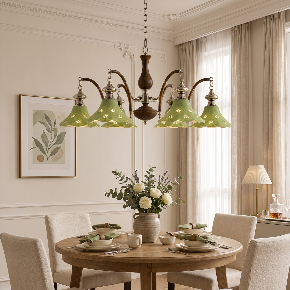 Hawthorne Floral Glass Chandelier