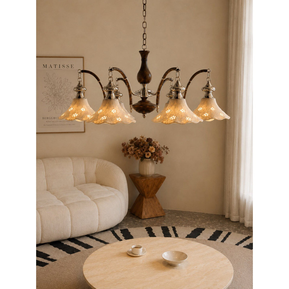 Hawthorne Floral Glass Chandelier
