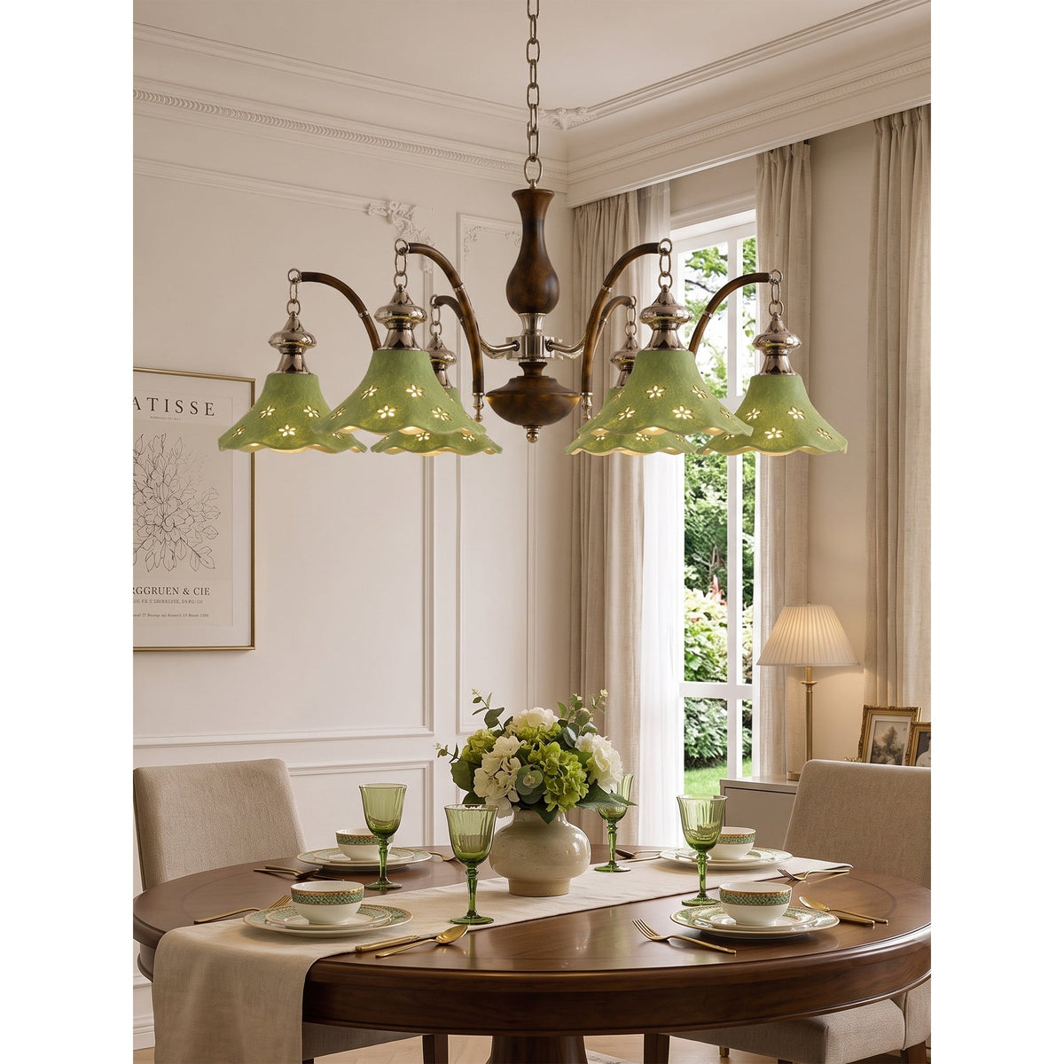 Hawthorne Floral Glass Chandelier