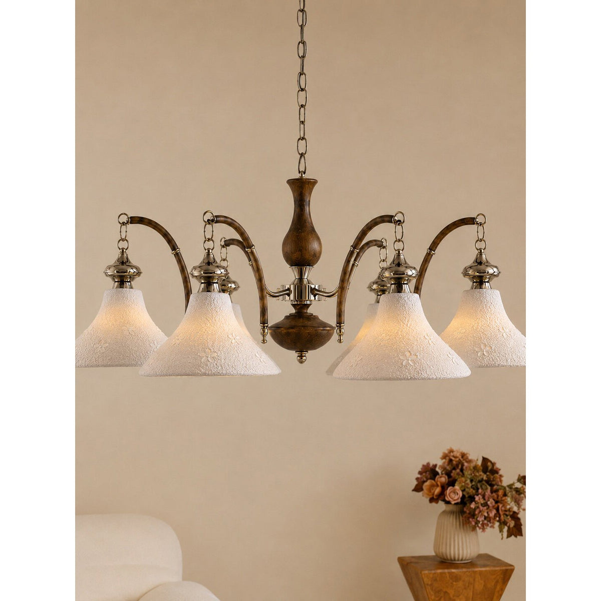 Hawthorne Floral Glass Chandelier