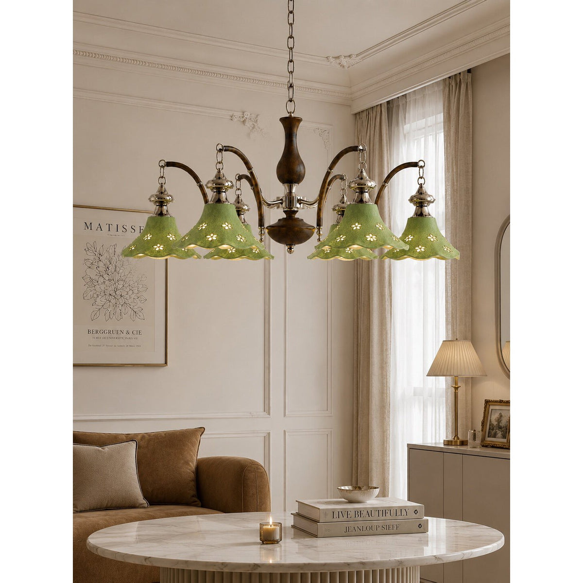 Hawthorne Floral Glass Chandelier