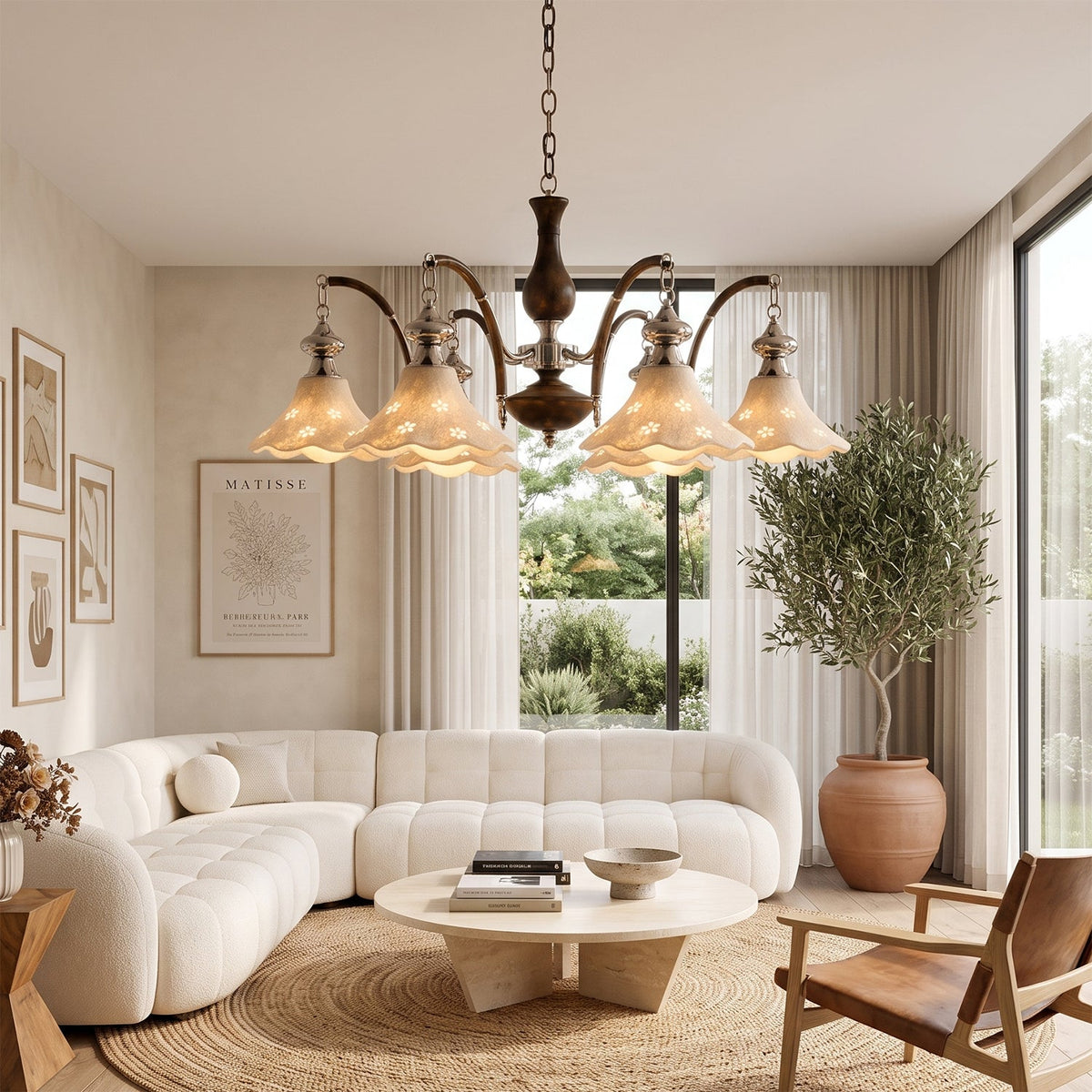 Hawthorne Floral Glass Chandelier