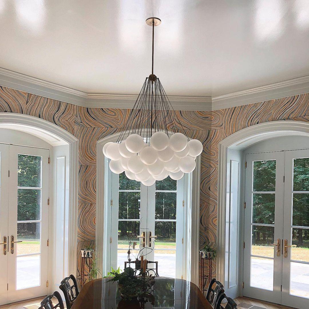 Eiririra Chandelier Bubble Frosted Glass
