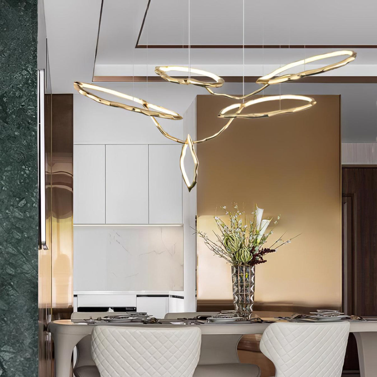 Aballs Cloud Rings Series Brass Chandelier
