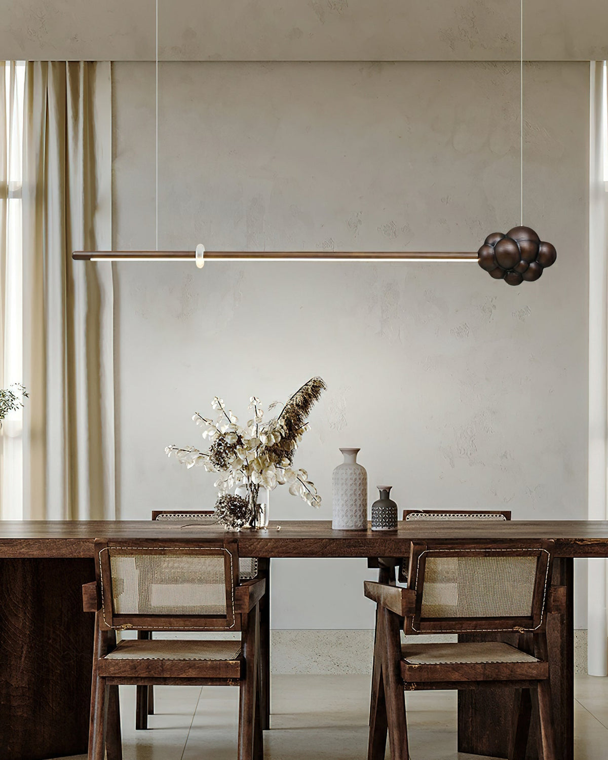 Sylisia Pendant Lamp Wood Stick Cloud Minimalist