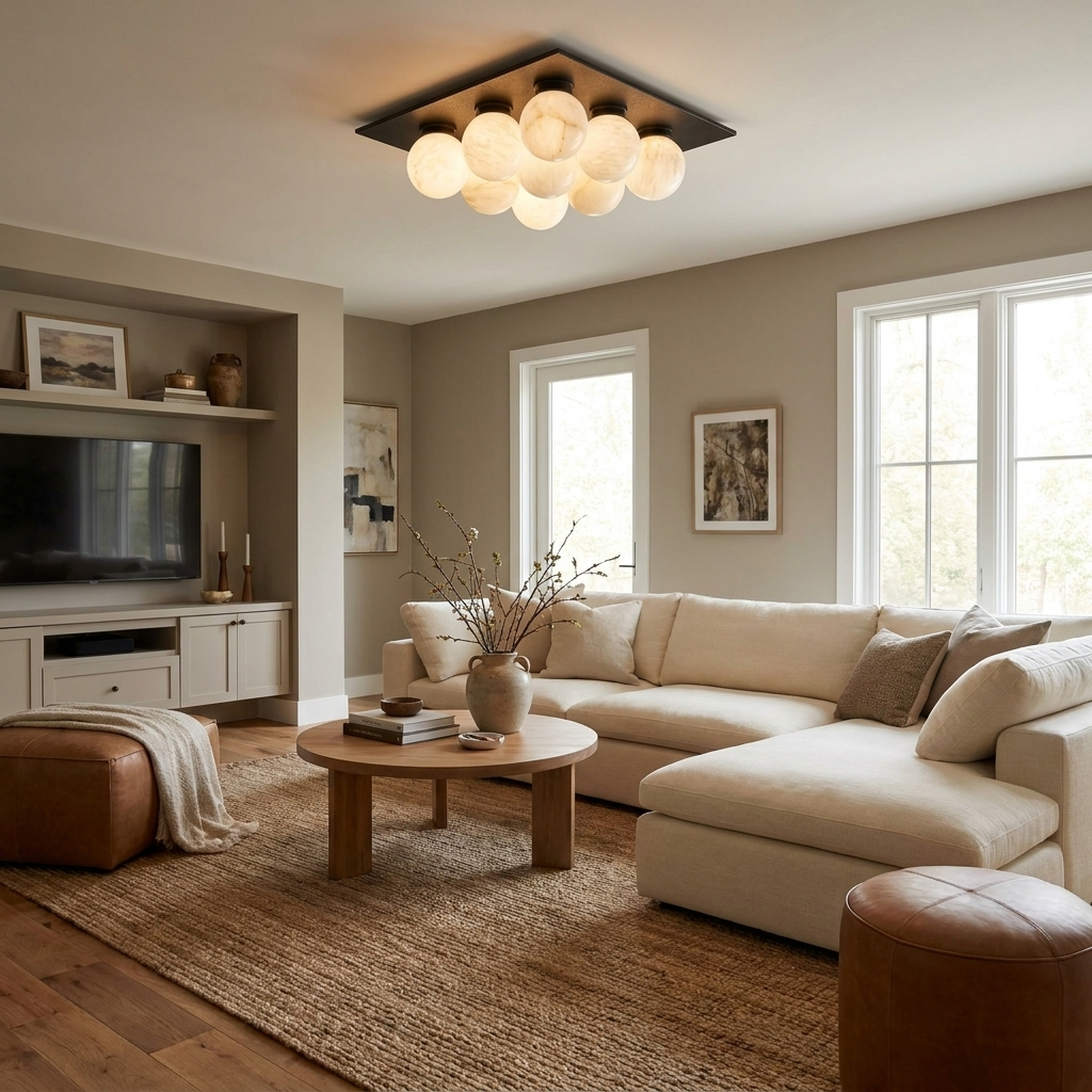 Trenwick Alabaster Flush Mount