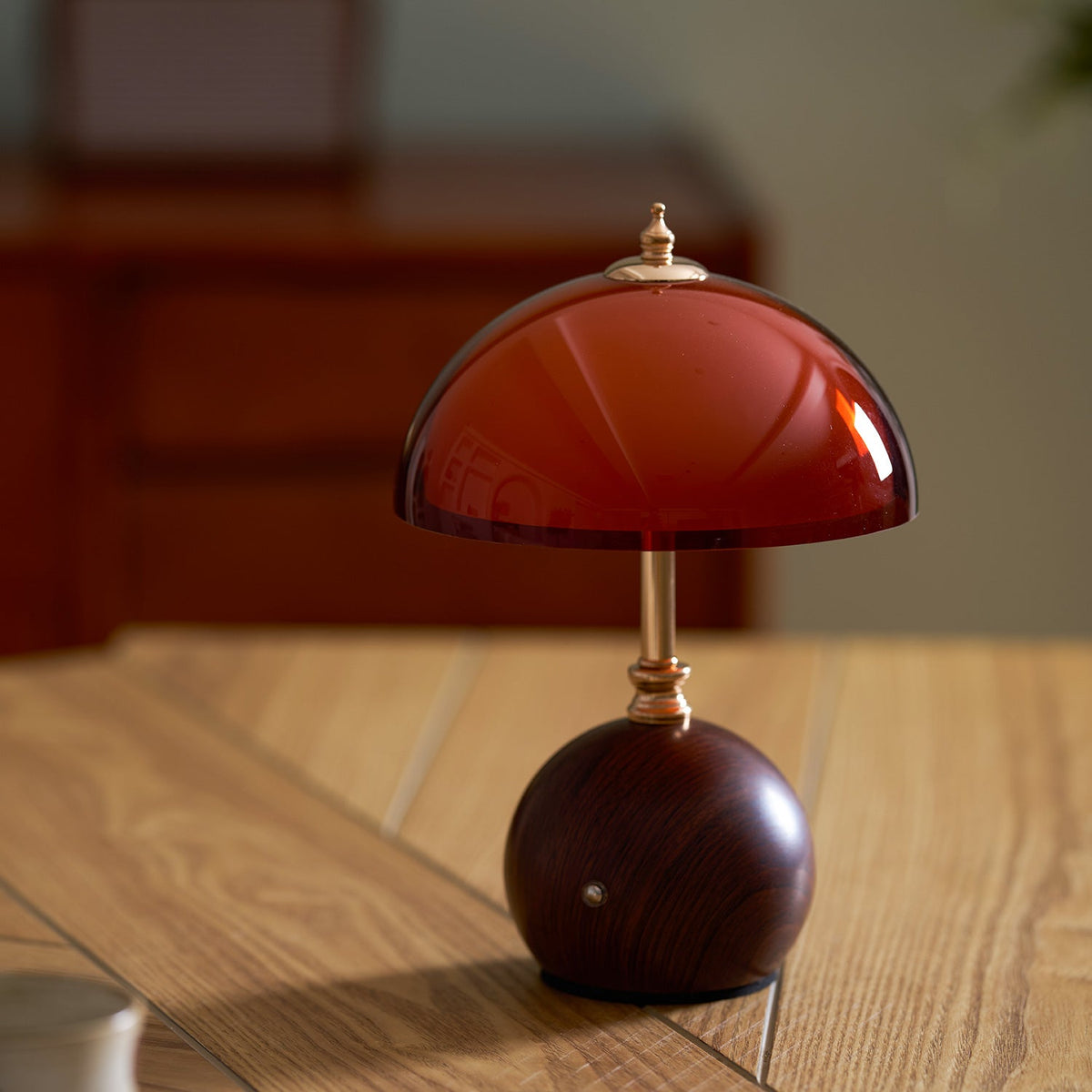 Hartwell Wood Grain Rechargeable Table Lamp
