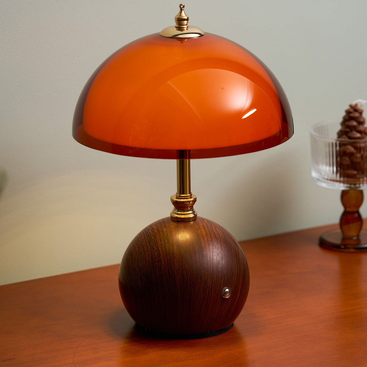 Hartwell Wood Grain Rechargeable Table Lamp