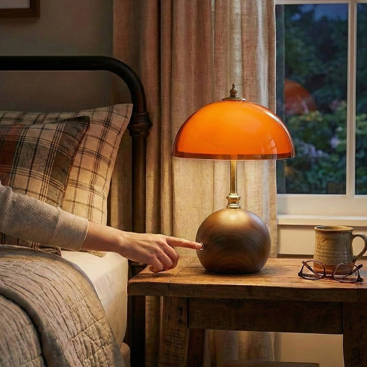Hartwell Wood Grain Rechargeable Table Lamp