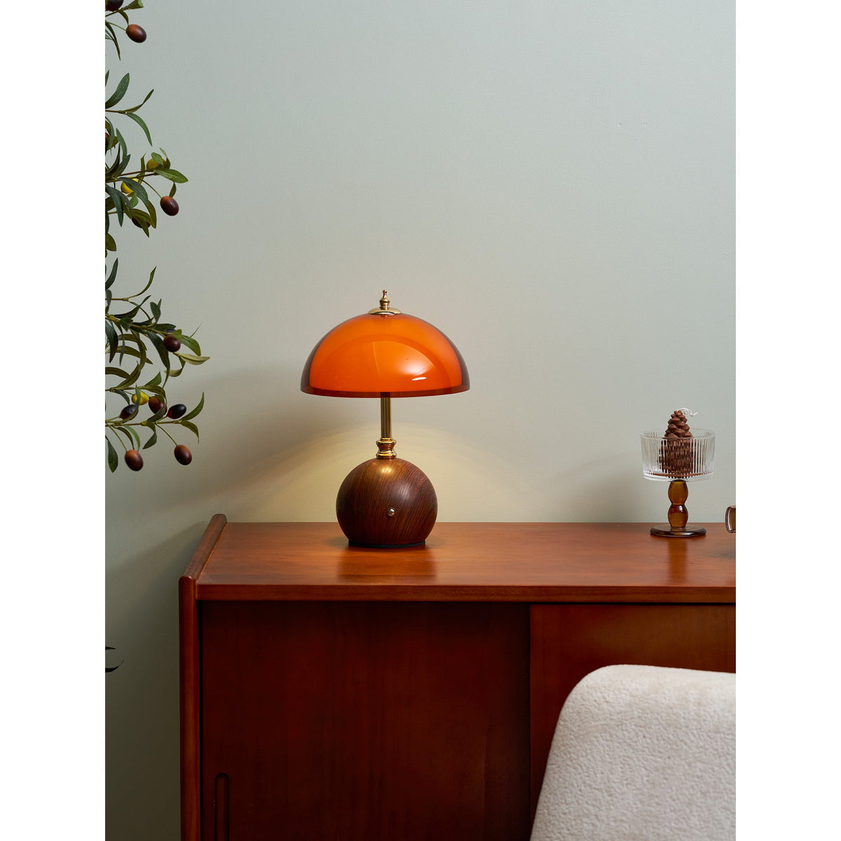 Hartwell Wood Grain Rechargeable Table Lamp