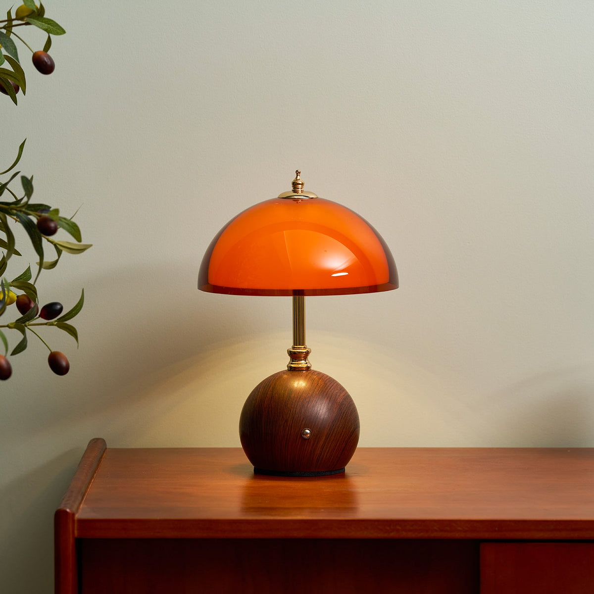 Hartwell Wood Grain Rechargeable Table Lamp