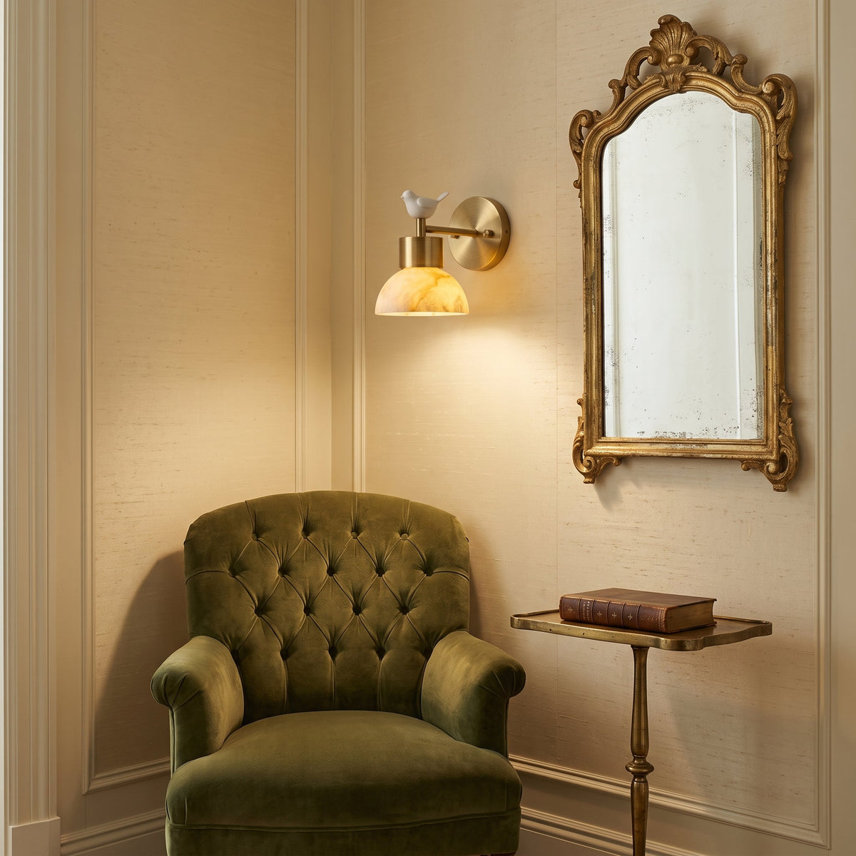 Iverford Bird Alabaster Wall Sconce