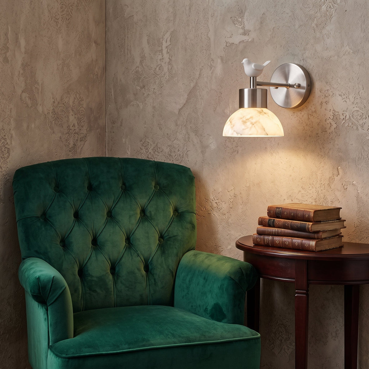 Iverford Bird Alabaster Wall Sconce