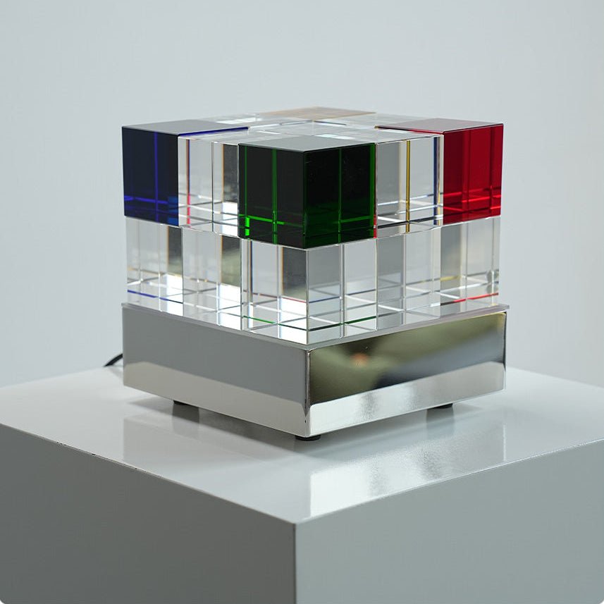Elleryn Colored Crystal Cube Table Lamp