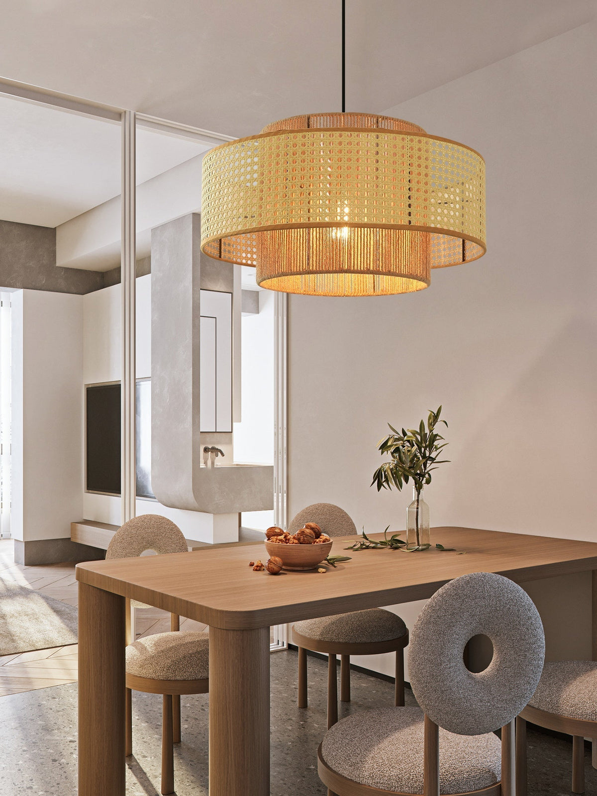 Crigen Concentric Rattan Pendant Light
