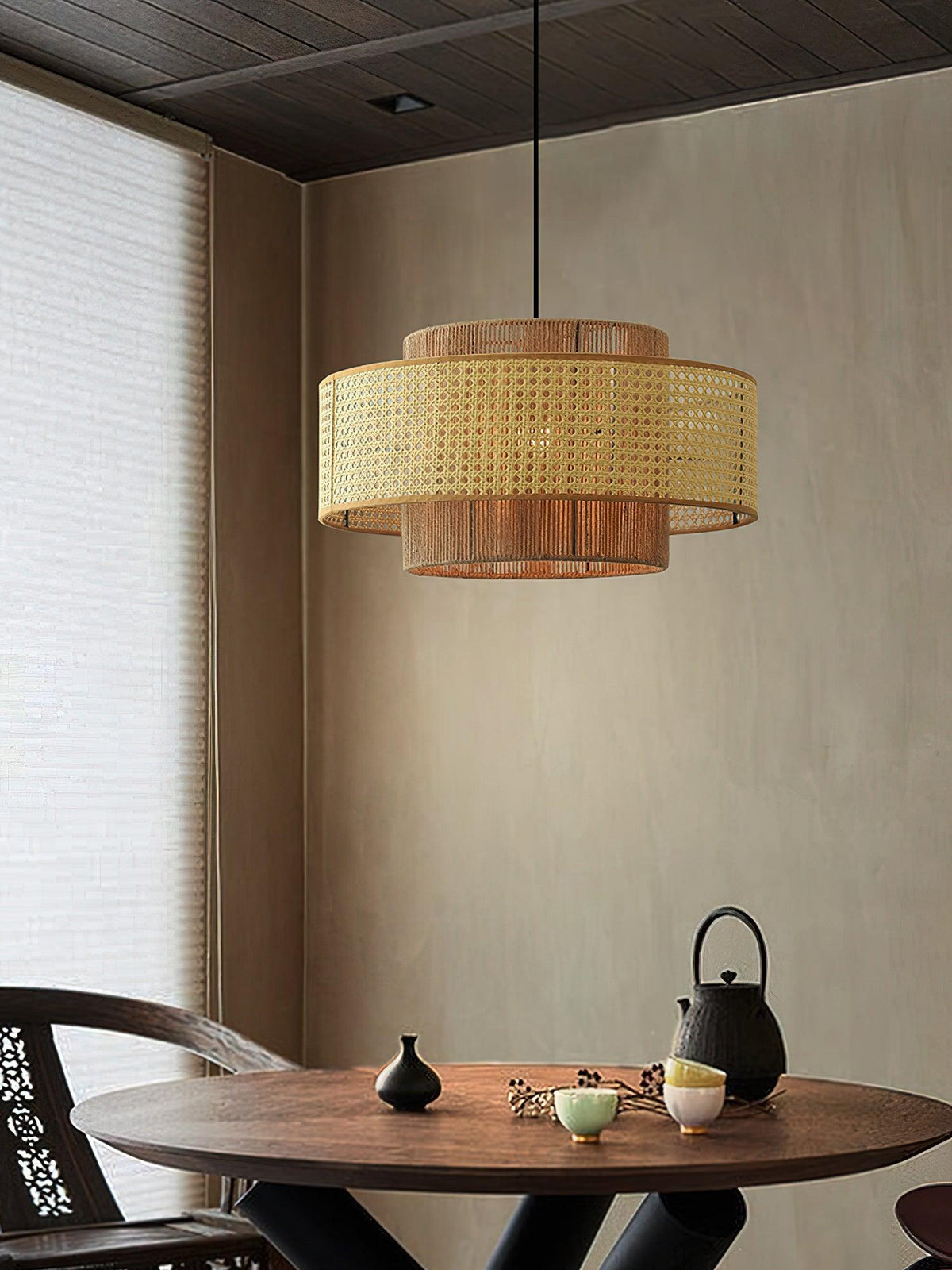 Crigen Concentric Rattan Pendant Light