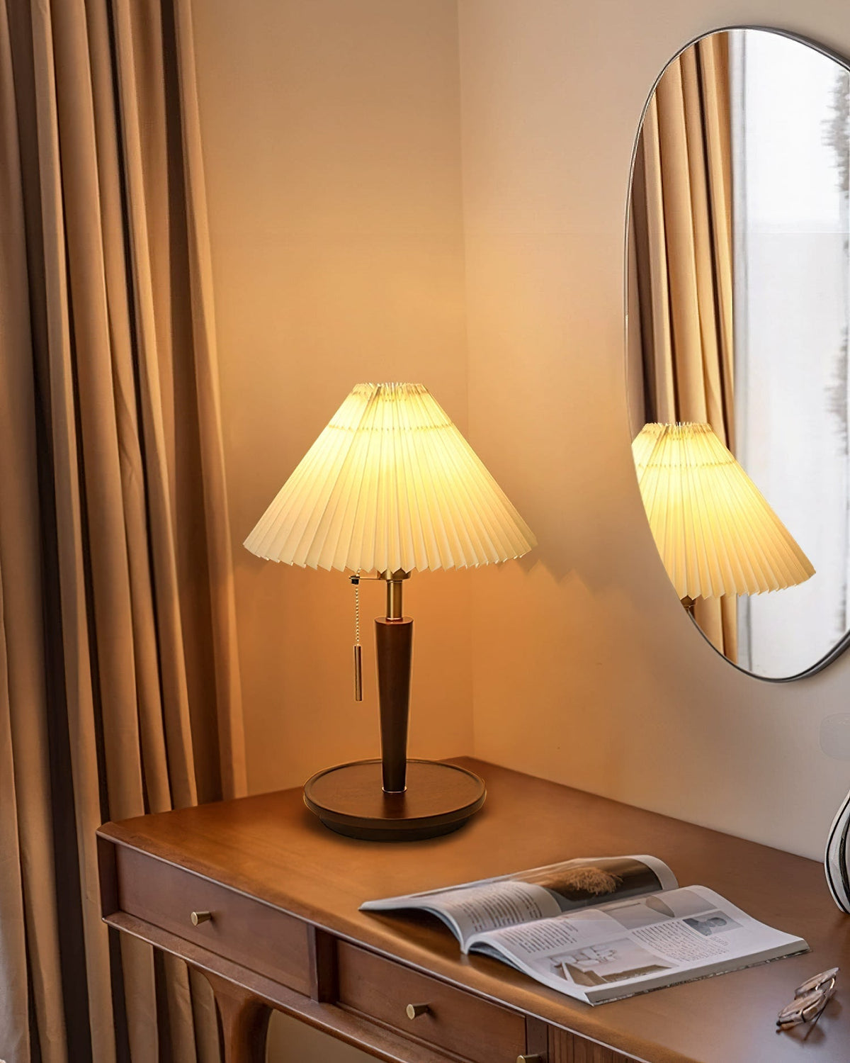 Novace Fabric Wood Table Lamp
