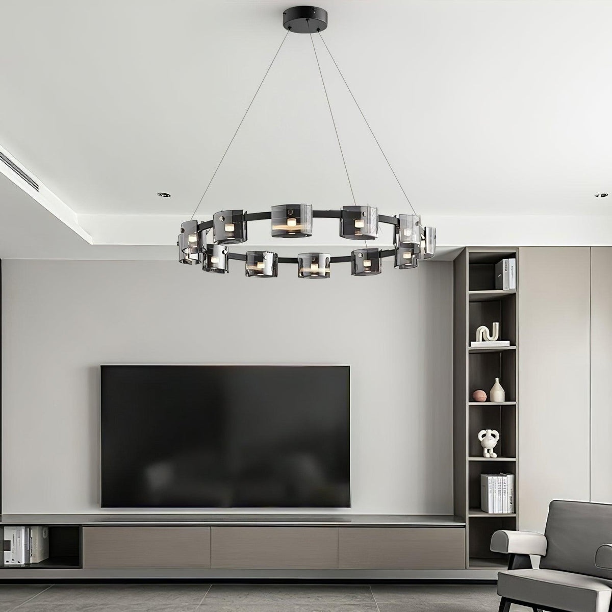 Tarlan Chandelier Circular Glass Iron Arms