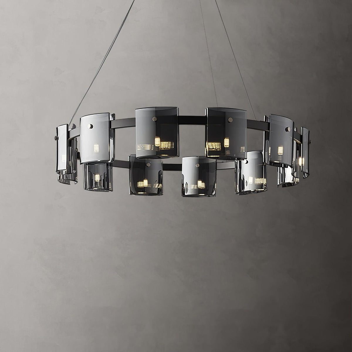 Tarlan Chandelier Circular Glass Iron Arms