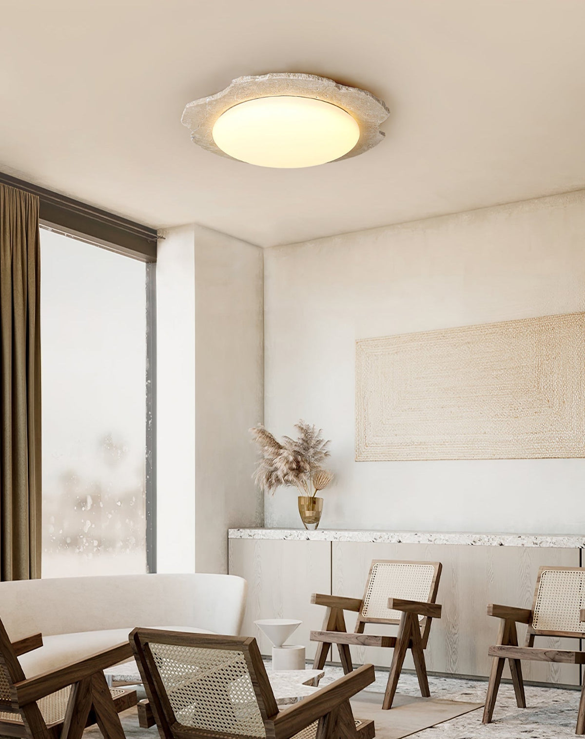 Nimbe Halo  Travertine Ceiling Light