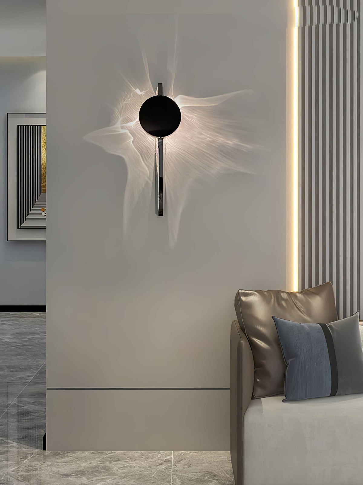 Pethr Wave Minimalist Steel Wall Lamp