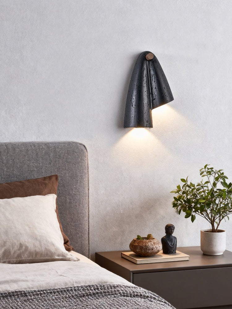 Kora Modern Black Travertine Wall Lamp