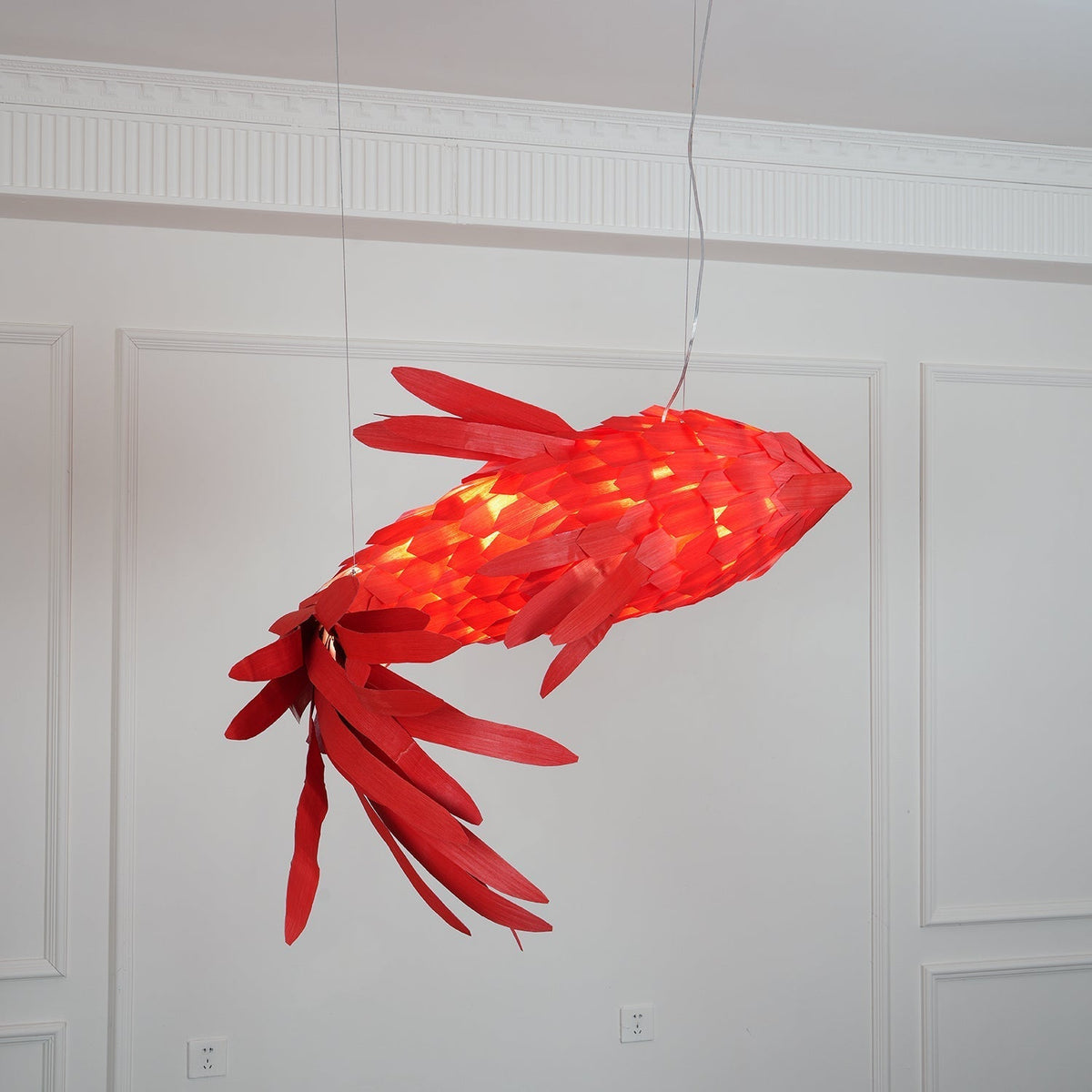 Aureline Crimson Swirl Koi Chandelier