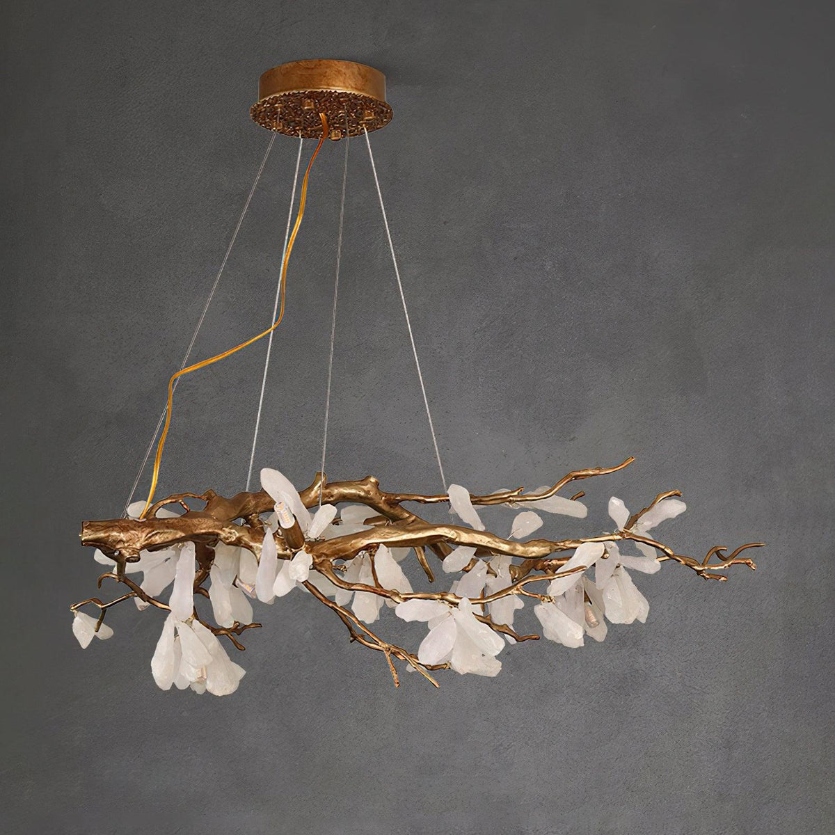 Irtvin Chandelier Branch Stone Organic