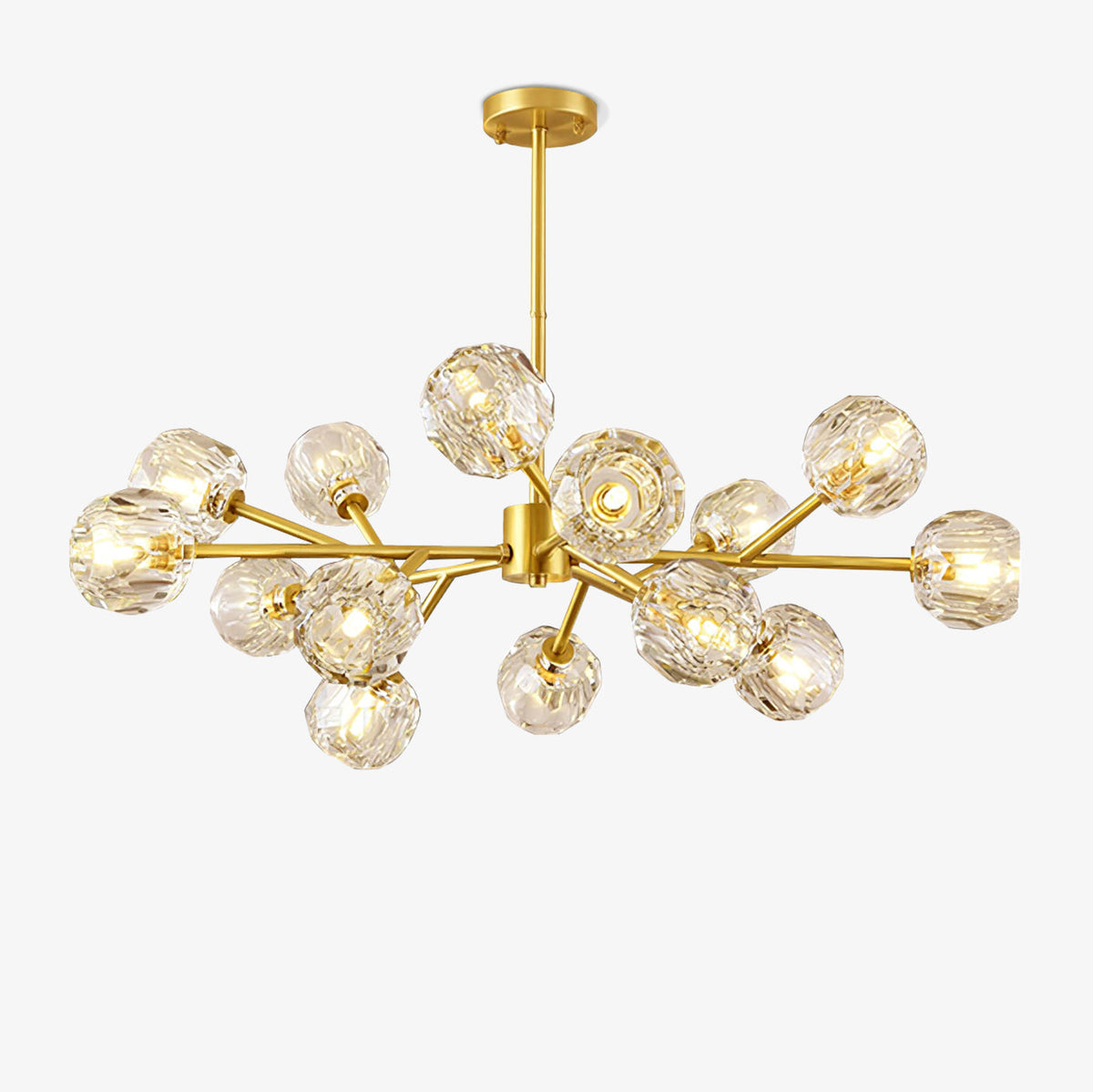 Thalyn Pendant Lamp Crystal Ball Brass Cluster