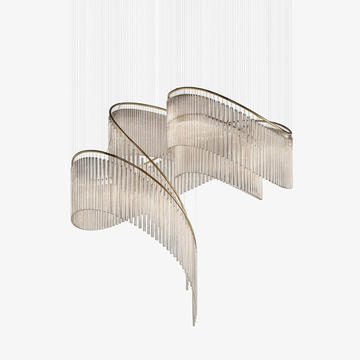 Rivella Shimmering Cascade  Crystal Glass Chandelier