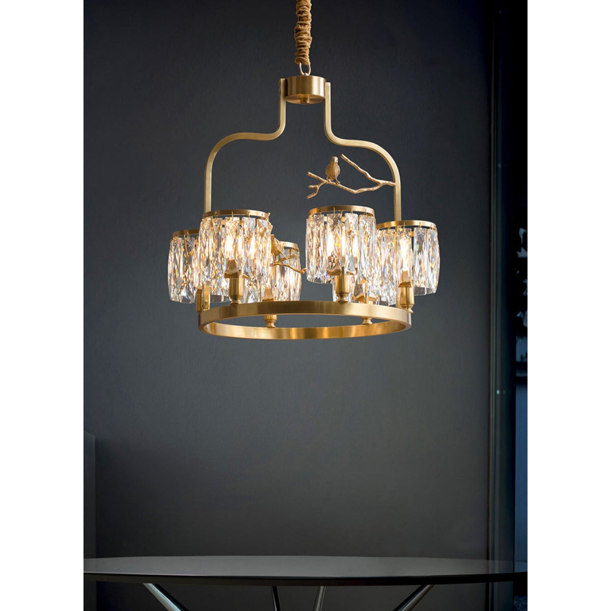 Bunoa Crystal Bird Chandelier