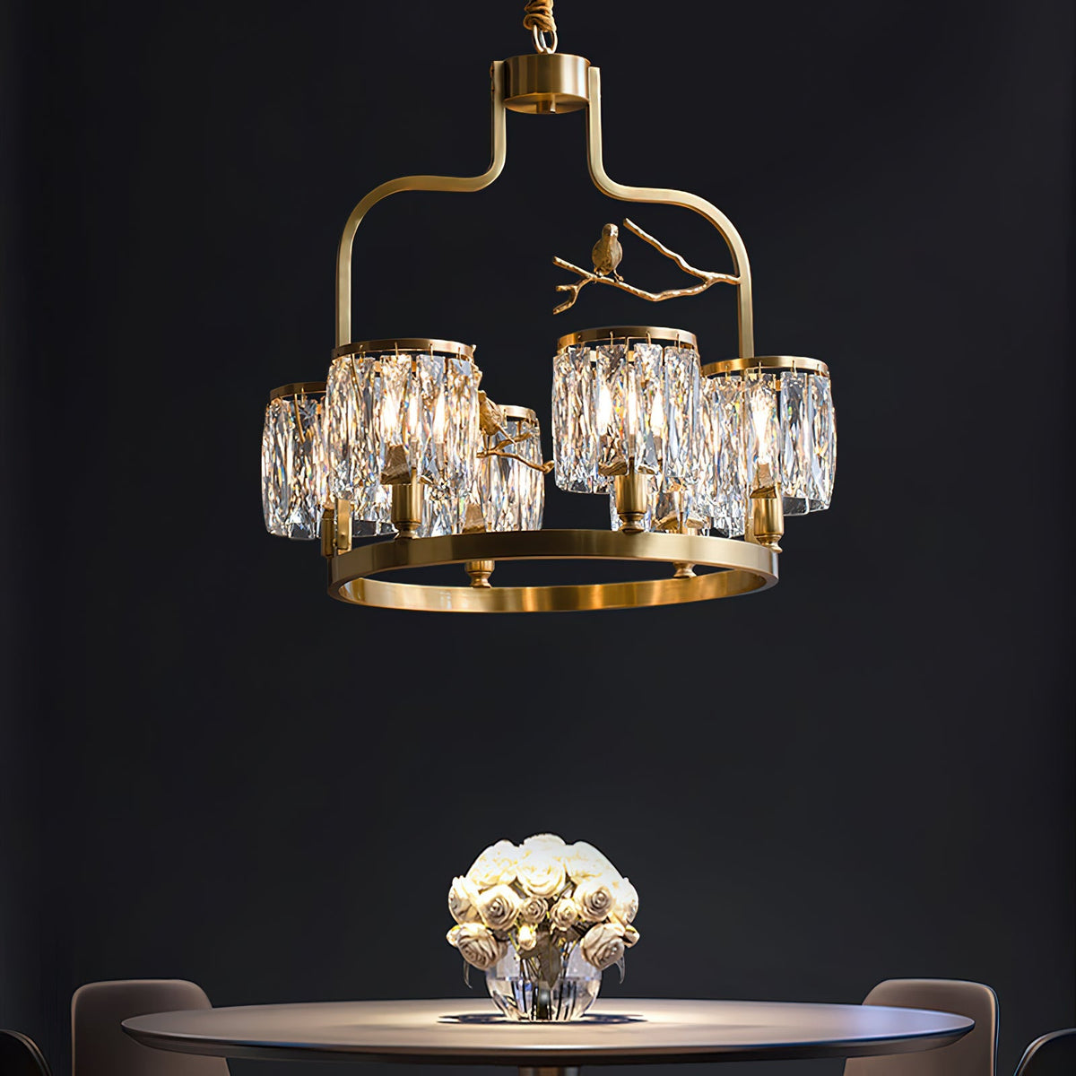 Bunoa Crystal Bird Chandelier