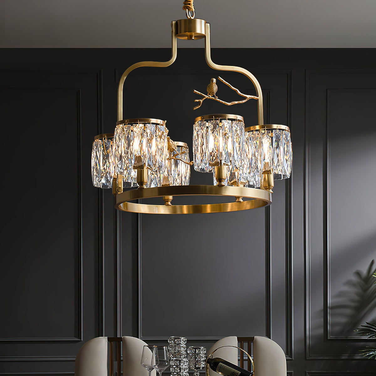 Bunoa Crystal Bird Chandelier